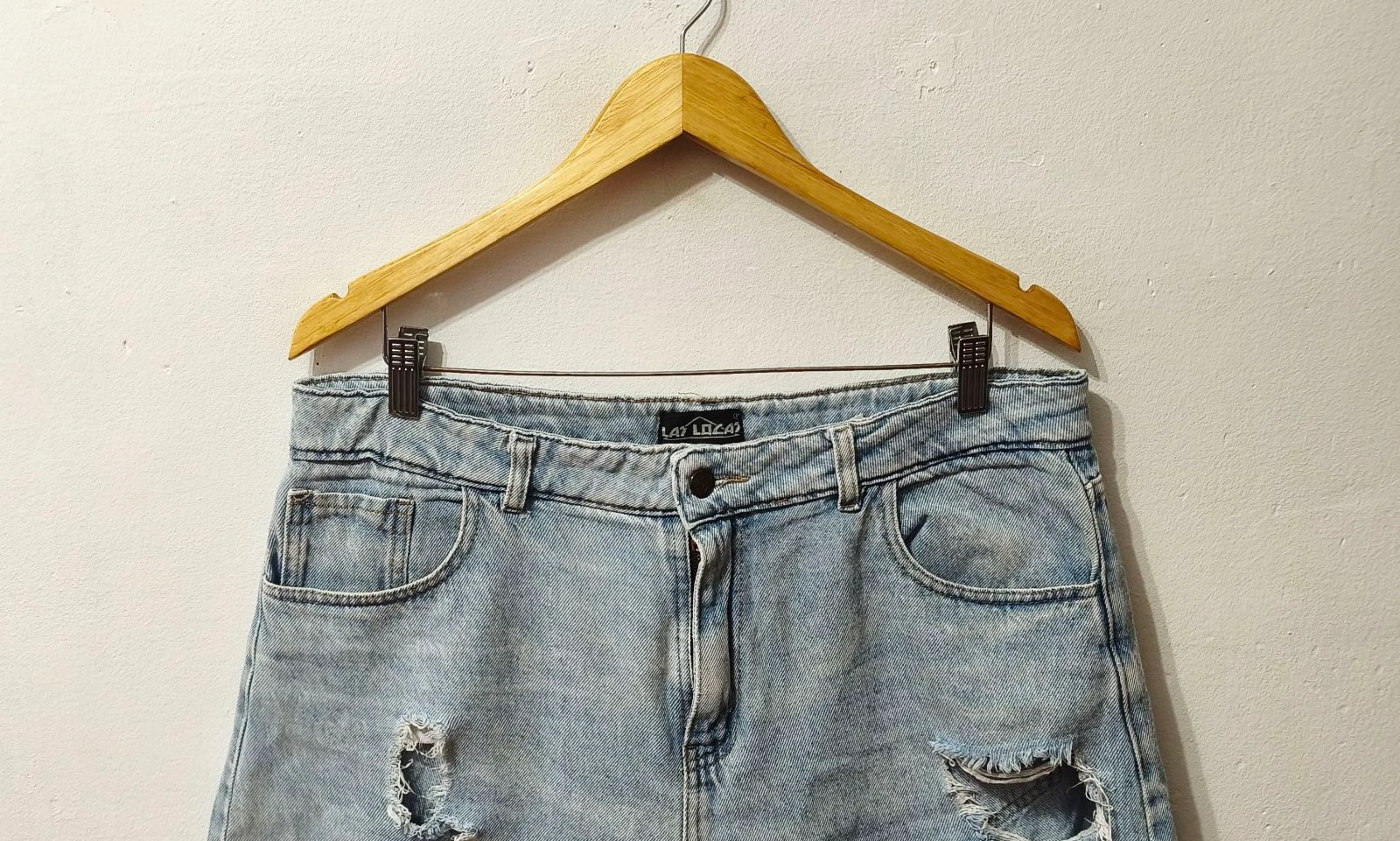 Korte lichtblauwe spijkerbroek Las Locas dames Maat 48 – photo 3